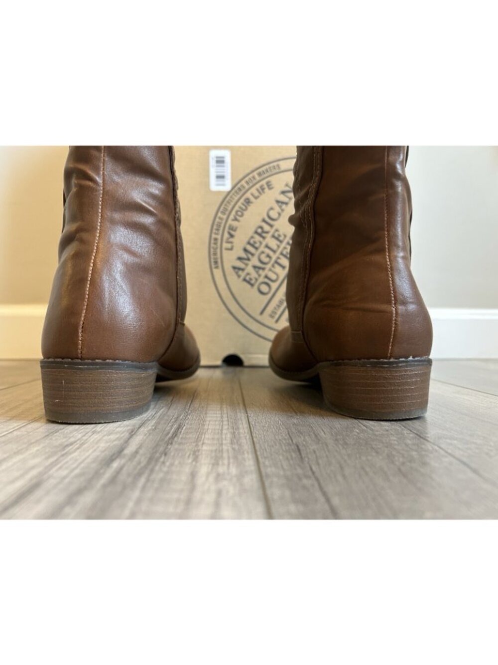 American Eagle Women’s Knee High Boots Brown Riding Size 7 New w Box Y2K Classic - Picture 5 of 12